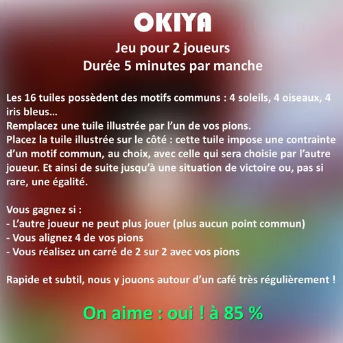 Test et avis sur le jeu OKIYA bilan instagram